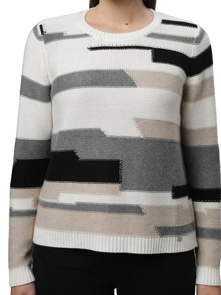 GolleHaug Pullover mit Rundhals und Streifenmuster  02521-11126